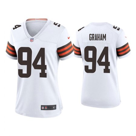 Women's Cleveland Browns #94 Mason Graham White 2025 NFL Draft First Round Pick Game Jersey