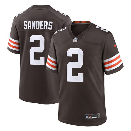 Men's Cleveland Browns #2 Shedeur Sanders Brown 2025 NFL Draft Game Jersey