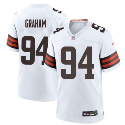 Men's Cleveland Browns #94 Mason Graham  White 2025 NFL Draft First Round Pick Game Jersey