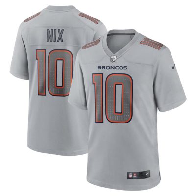 Youth Denver Broncos #10 Bo Nix  Gray Atmosphere Fashion Game Jersey