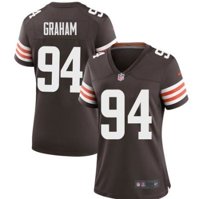 Women's Cleveland Browns #94 Mason Graham  Brown 2025 NFL Draft First Round Pick Game Jersey