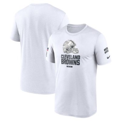 Men's Cleveland Browns  White 2024 Salute To Service Legend Performance T-Shirt