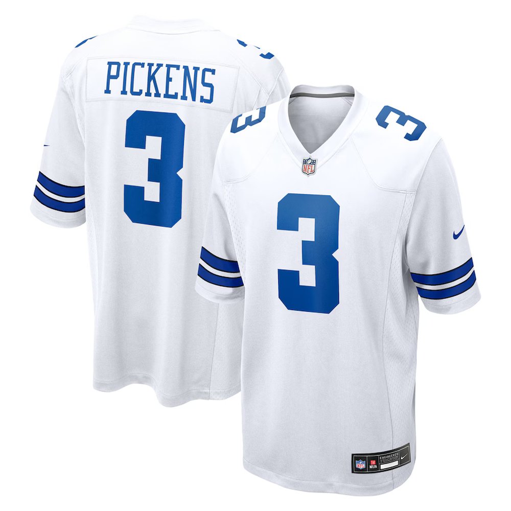 Youth Dallas Cowboys #3 George Pickens White Game Jersey