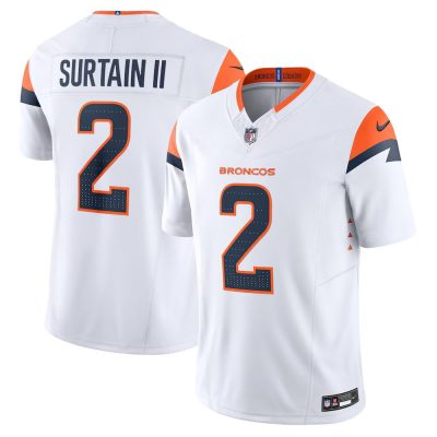 Men's Denver Broncos #2 Patrick Surtain II  White Mile High Collection Vapor F.U.S.E. Limited Jersey