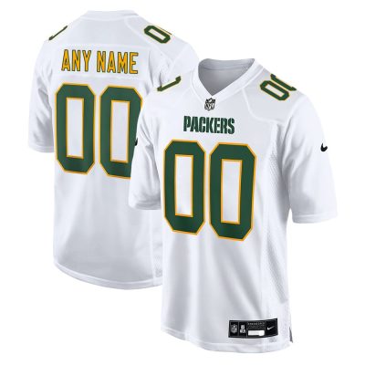 Youth Green Bay Packers Custom Tundra White Fashion Game Jersey