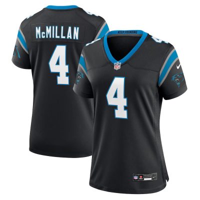 Women's Carolina Panthers #4 Tetairoa McMillan  Black Team Game Jersey