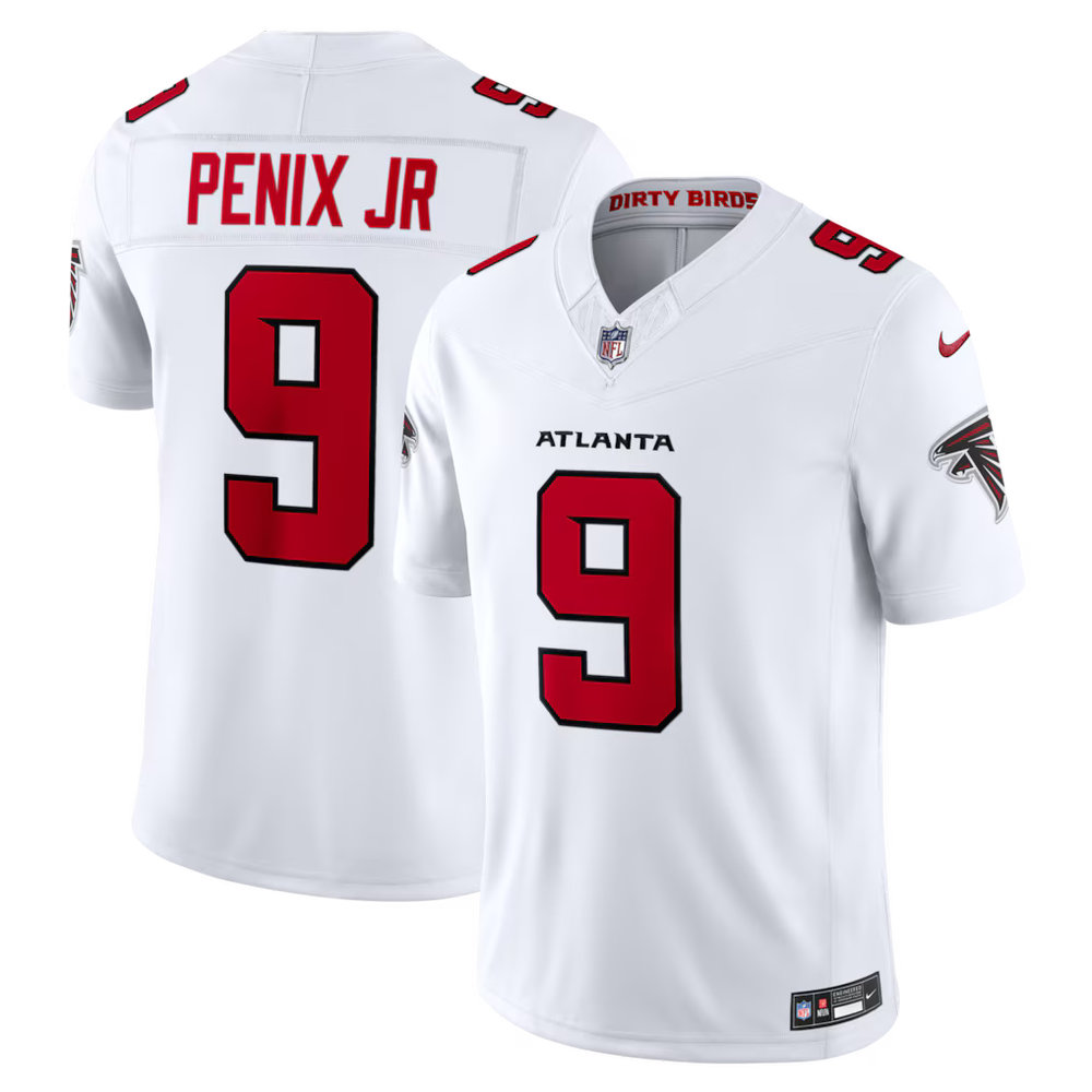 Youth Atlanta Falcons #9 Michael Penix Jr. Nike White Vapor F.U.S.E. Sewn Down Limited Jersey
