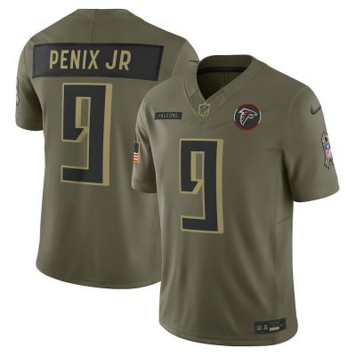Youth Atlanta Falcons #9 Michael Penix Jr.  Olive 2025 Salute to Service Limited Jersey