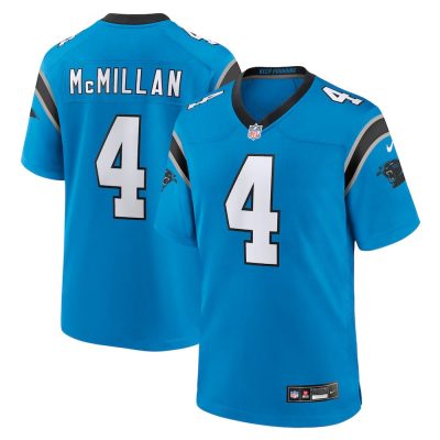 Men's Carolina Panthers #4 Tetairoa McMillan  Blue Alternate Game Jersey