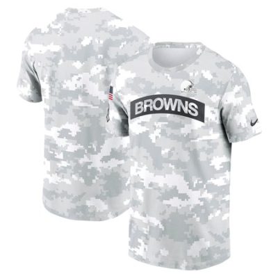 Men's Cleveland Browns  Arctic Camo 2024 Salute To Service Performance T-Shirt