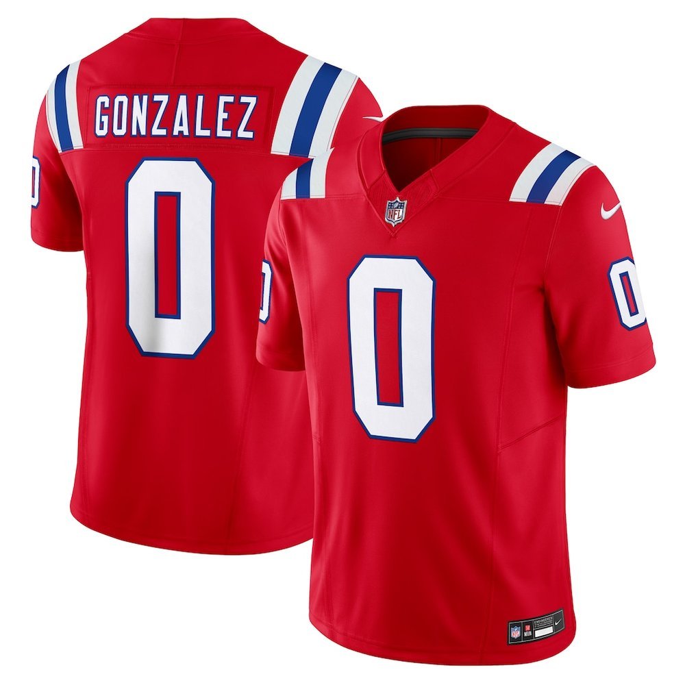 Men's New England Patriots #0 Christian Gonzalez Red Vapor F.U.S.E. Limited Jersey