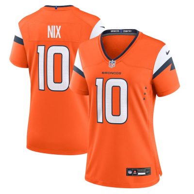 Women's Denver Broncos #10 Bo Nix  Orange Game Jersey