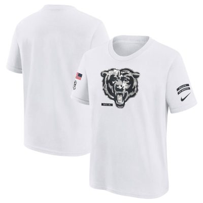 Youth Chicago Bears  White 2024 Salute To Service T-Shirt