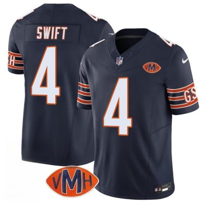 Youth Chicago Bears #4 D'Andre Swift Navy 2025 F.U.S.E. With VMH Patch Vapor Untouchable Limited Stitched Football Jersey