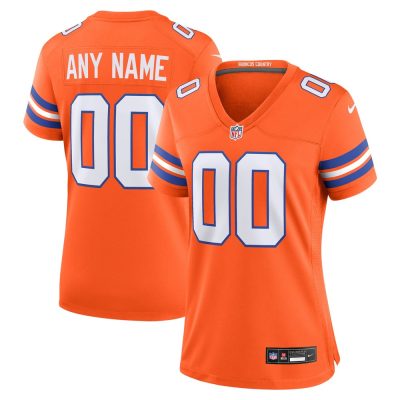 Women's Denver Broncos  Orange Mile High Collection 1977 Throwback Custom Game Jersey