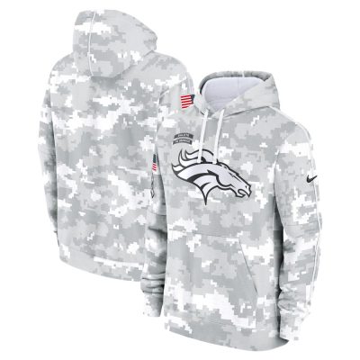 Men's Denver Broncos  Arctic Camo 2024 Salute to Service Club Fleece Pullover Hoodie