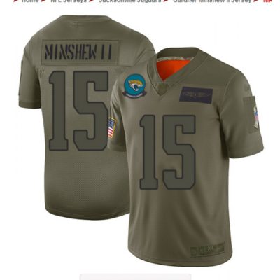 Men's Jacksonville Jaguars #15 Gardner Minshew II  2019 Camo Salute To Service Limited Stitched NFL Jersey