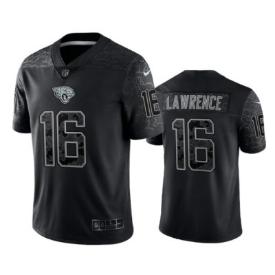 Men's Jacksonville Jaguars #16 Trevor Lawrence Black Reflective Limited Stitched Football Jersey