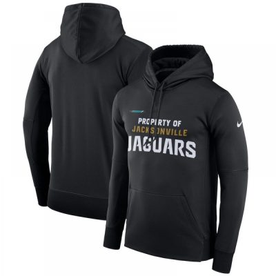 Men's Jacksonville Jaguars  Black Sideline Property Of Performance Pullover Hoodie