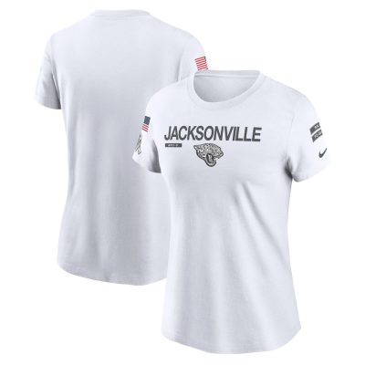 Women's Jacksonville Jaguars   White 2024 Salute To Service Legend Performance T-Shirt